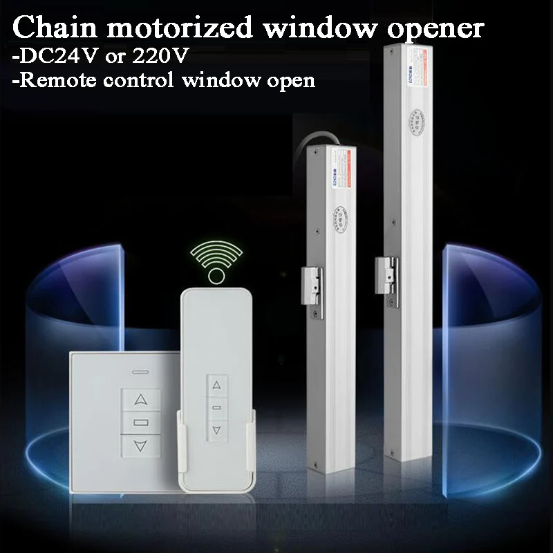 DC 24V 220V Single Chain Home window opener motor Automatic close/open Remote control Skylight/basement/Greenhouse/Hospital