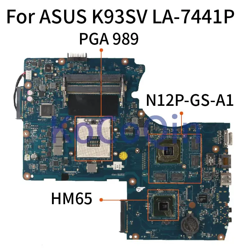 K93SV для ASUS K93SM K93S K93 X93S X93SV GT540M 1GB Материнская плата ноутбука PBL80 LA-7441P HM65 DDR3 |