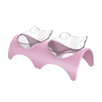 

Double Pet Bowls Cat Food Water Feeder Pet Drinking Dish Feeder Cat Puppy Feeding Supplies Small Dog Accessories
