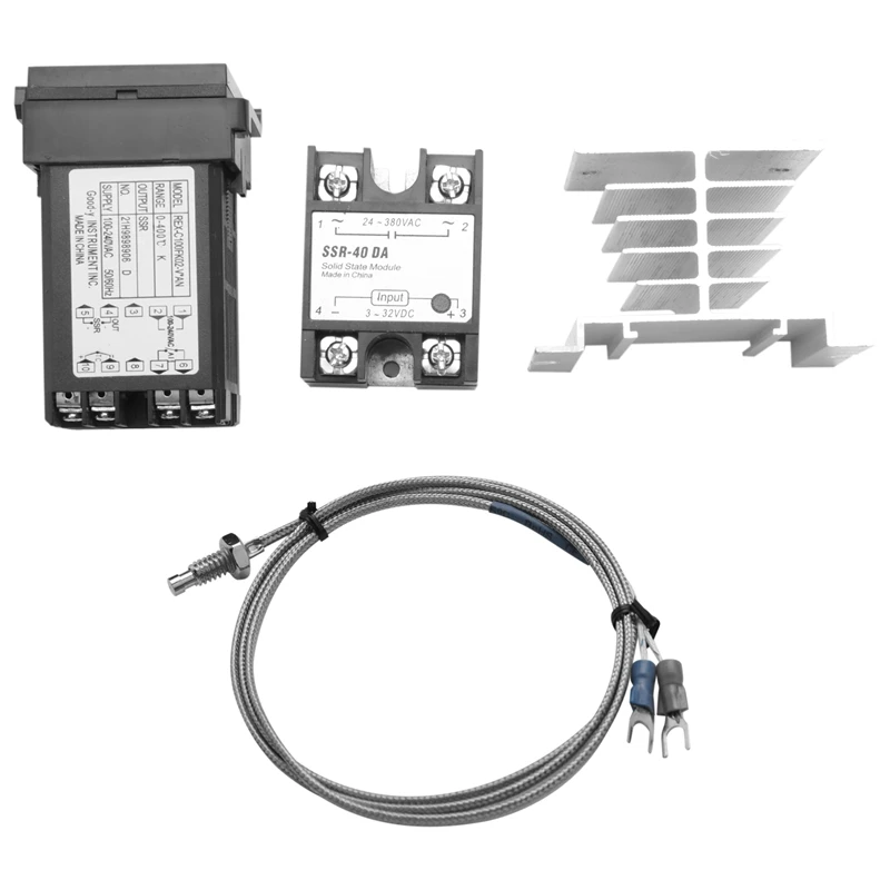 Цифровой регулятор температуры PID REX-C100 220 В + SSR макс. 40 А Термопара K набор