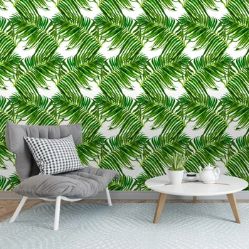 

Cross Border Hot Selling Torrid Zone Palm Leaf Seamless Waterproof Wallpaper Living Room Bedroom Wall Stickers Transformation Wa