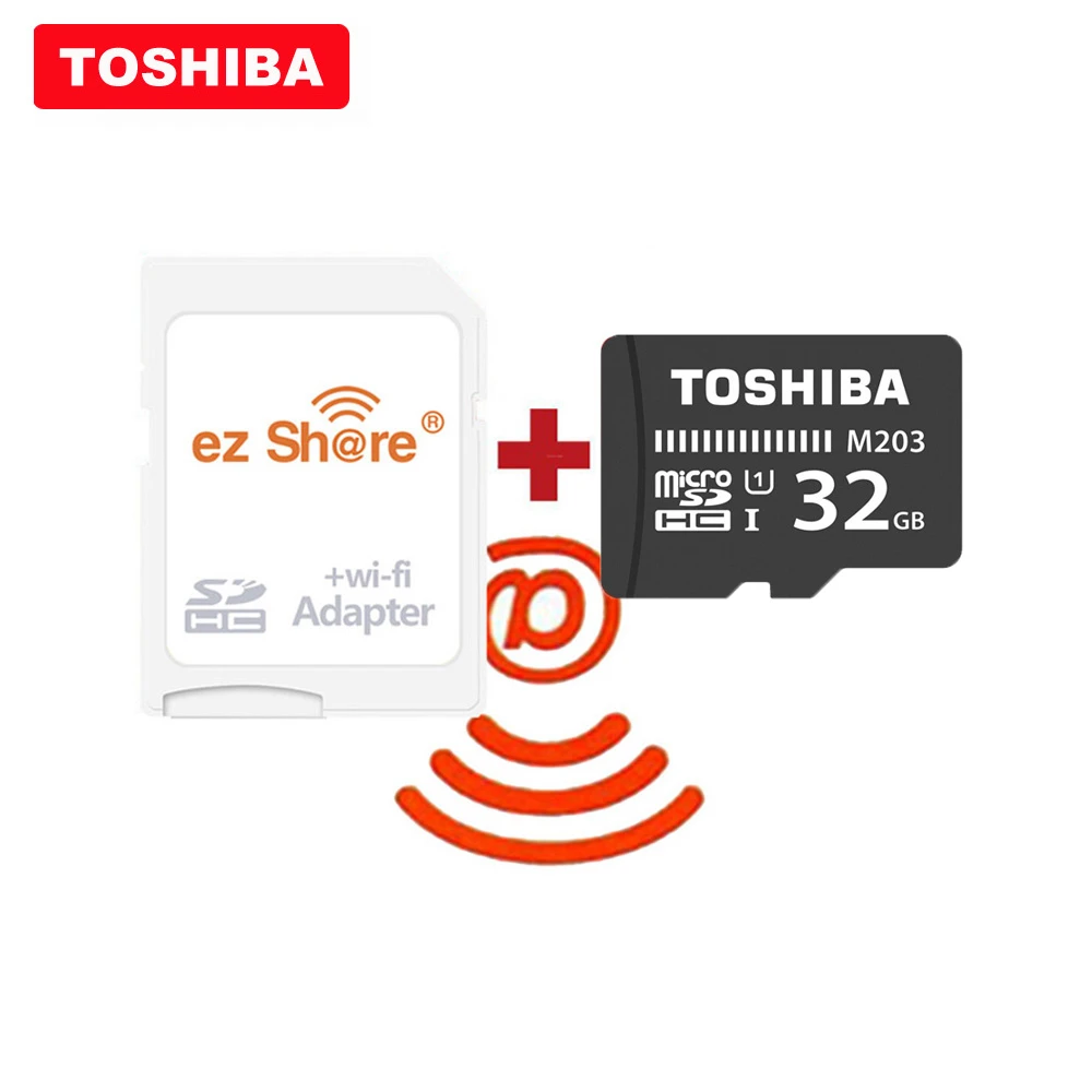 Беспроводной wifi адаптер ezshare карта памяти TOSHIBA Micro SD M203 C10 16 ГБ 32 64 128 TF-карта для