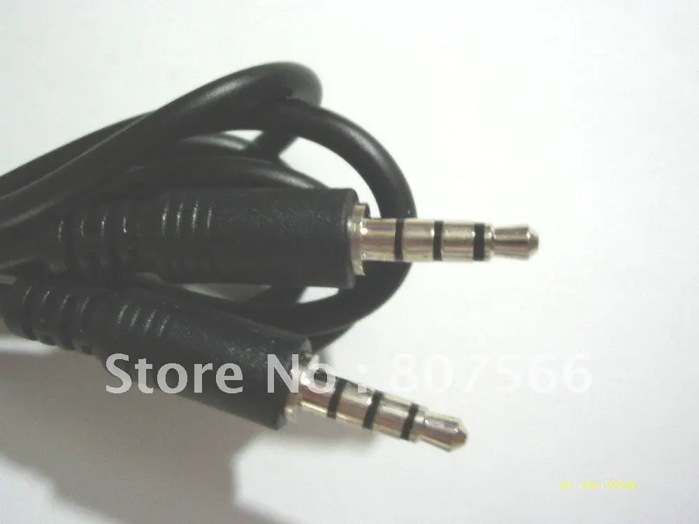 

100pcs 1M 4-Pole 3.5mm Male Mini Jack Plug Audio Connecting Cable New