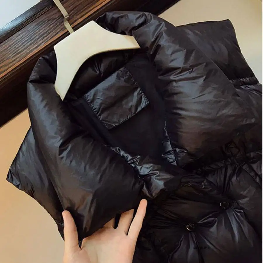 Size 6XL 150kg Autumn Winter Women Black Vest Stand Collar Long Vest Jacket Cotton Padded Women Windproof Warm Waistcoat parka jacket women