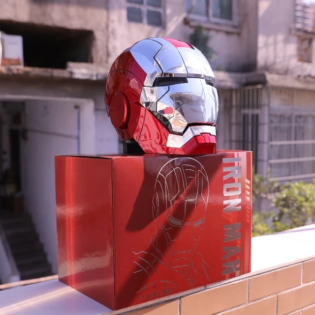 Casco de Iron Man 1:1 Mk5 para adultos, Control de voz, ojos con luz,  modelo de juguetes, apertura usable eléctrica y casco, regalos de  cumpleaños - AliExpress