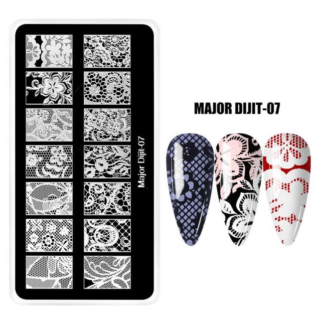 irregular shape Nail Stamping Plates Skull Template Dot Point Image Printing Stencil Nail print template Manicuring Tool