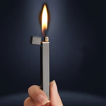 Забавная газовая мини-зажигалка, тонкая квадратная Зажигалка из кремня, необычные аксессуары для курения, гаджеты для мужчин Забавная газовая мини-зажигалка, тонкая квадратная Зажигалка из кремня, необычные аксессуары для курения, гаджеты для мужчин