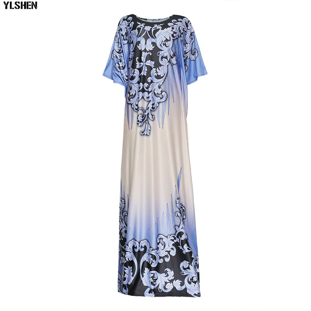 New African Dresses for Women Dashiki Print African Clothes Bazin Riche Sexy Slim Ruffle Sleeve Long Africa Maxi Dress Woman 25