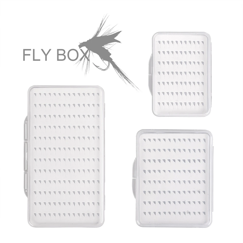 Fly Hook Box Fly Fishing Hook Box with Foam Waterproof Durable Fishing Gear Transparent S M L Size Pesca Fishing Tackle Box
