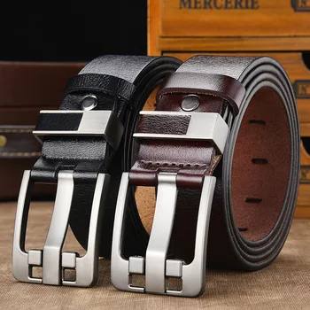 

Belt for Men Retro Belt Two-layer Leather Men's Simple Fashion Belt Men Belt Pin Buckle Men's Pin Buckle Casual Belt Pants