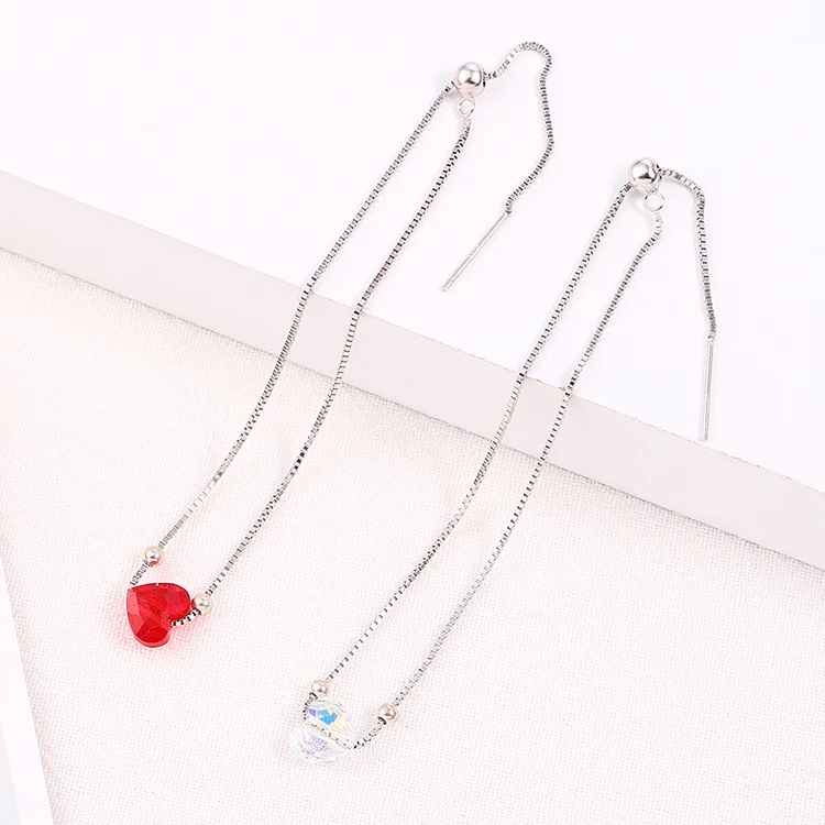 BeBella red heart charm silve 925 браслет цепочка кристаллы от Swarovski модные украшения для женщин девочек Рождественский подарок