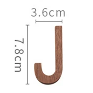 Black Walnut Wall English Alphabet Numbers Combination House Cafe Bar DIY Adhesive Wooden Decoration Letters Numbes J