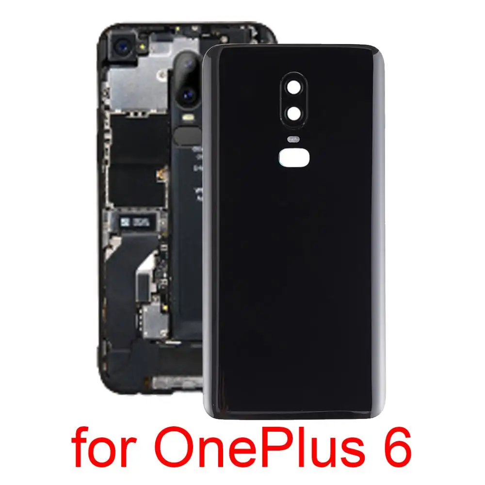 Для ONEPLUS 6 гладкая поверхность задняя крышка батарейного отсека для OnePlus 1+ 6 шесть с Замена объективов камеры