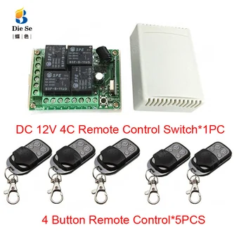 433MHz Universal Wireless Remote Control Switch DC 12V 4CH Relay Receiver Module RF 4 Button Remote Control Garage door Opener hot dc24v 4ch rf wireless remote control switch system 4receiver