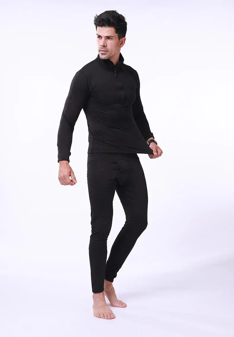 best long johns for men Men New 2021 Thermal Underwear Sets Compression Fleece Sweat Quick Drying Thermo Underwear Male Clothing Winter Top Quality long johns