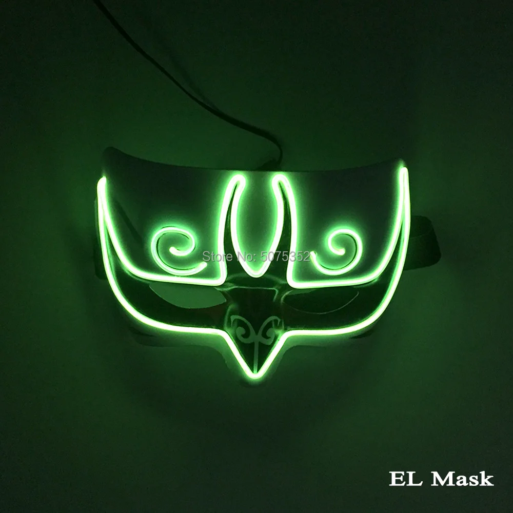 Comic Con Косплей Led маска танец DJ половина лица Маскарад EL маска японский крейсер Up Карнавальная маска День рождения Payday