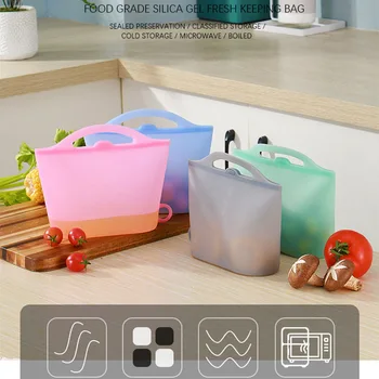 

Food Snacks Bread Bacon Meat Storage Bags Freezer Bags Ziplock Durable Home Kithcen Gadget Reusable Silicone Fresh-keeping Bags