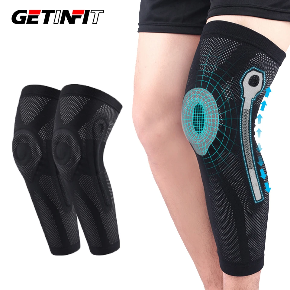

Getinfit 1PCS Protector Compression Calf Leg Brace Cycling Legwarmer Sports Safety Knee Support Running Fitness Legging Knee Pad