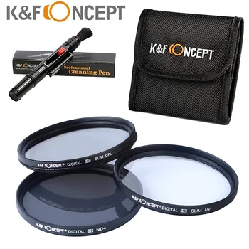 

K&F Concept 37/40.5/43/46/49mm UV CPL ND4 Neutral Density Lens Filter Compatible with Canon Nikon DSLR Camera + Cleaning Pen