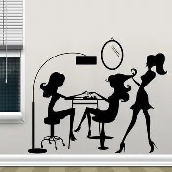 

Hair Salon Wall Window Decals Hair Stylist Manicure Nail Salon Sticker Beauty Salon Shop Decor Wallpaper Removable Mural S114