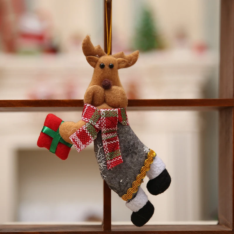 Рождественская елка украшения елка и Снеговик висячие украшения подарок Санта Клаус Лось Олень милые игрушки кукла дерево кулон - Цвет: 7