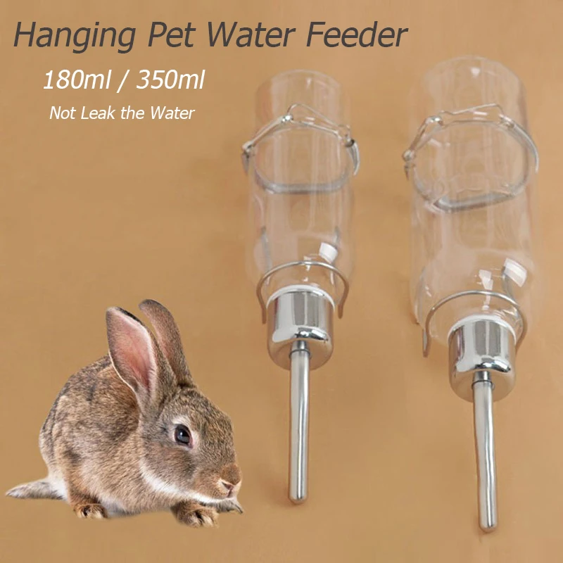 1PC Water Feeder Bottle Hanging Drinking Fountain For Pet Small Animal Rabbits Hanging Water Bowl 180ML/350ML