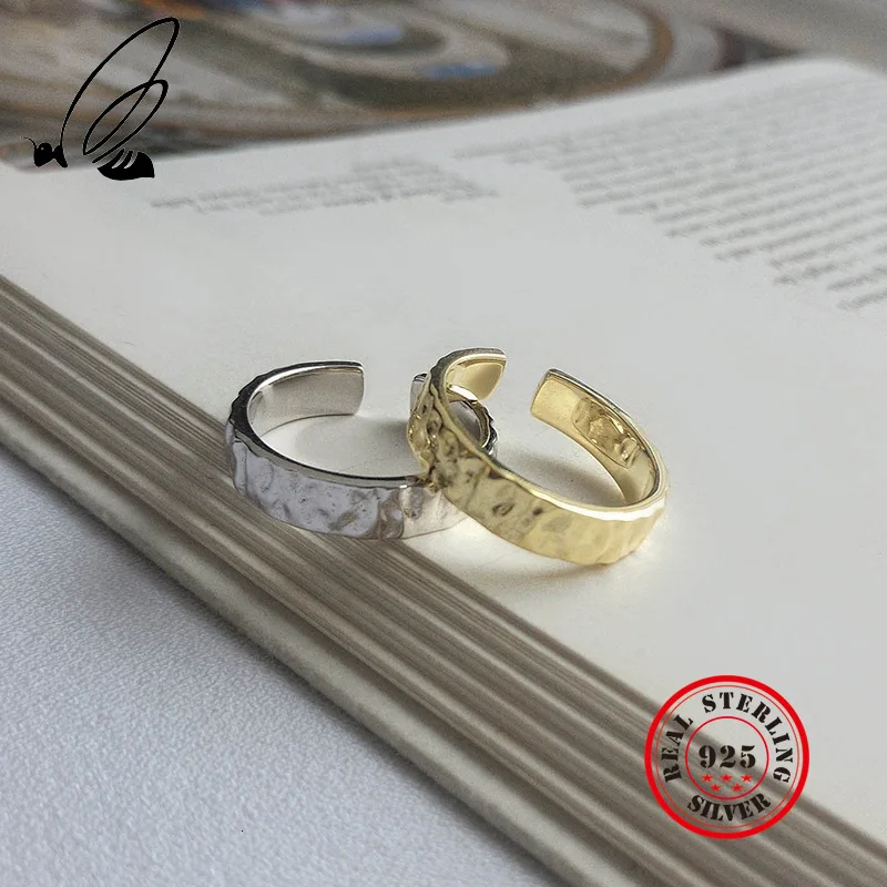 

925 Sterling Silver Ring For Women Irregular Gold Vintage Adjustable Wedding Anillos Plata 925 Para Mujer Joias Feminina Jewelry