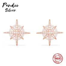 Модная подвеска Стерлинговое Серебро 1:1 копия, метеориты асимметричные серьги-гвоздики с жемчугом Ювелирные изделия подарок для женщин