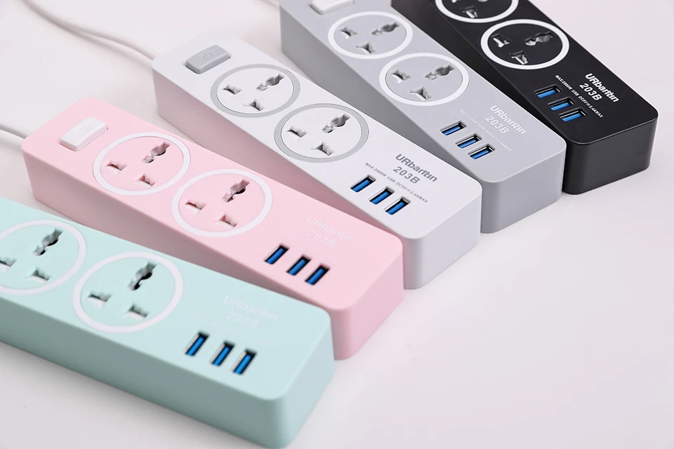 USB силовая полоса Smart plug quick charge USB универсальный адаптер для розетки мульти Вилочная силовая полоса, 2 usb порта для зарядки и 1 розетка