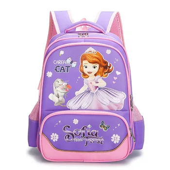 

3-6 Grade School Bags for Girls Waterproof Backpacks Children Lovely Sofia Book Bag Kids Shoulder Bag Satchel Knapsack