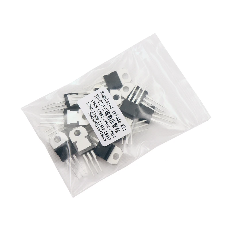 7805 7809 7812 7815 7905 7912 7915 LM317T TO-220 Transistors Kit Voltage Regulator IC 16pcs