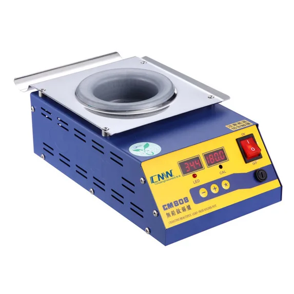 CM-808 Round high temperature lead free soldering pot titanium solder furnace tin melting digital display 220V 110V 0-600C 400W