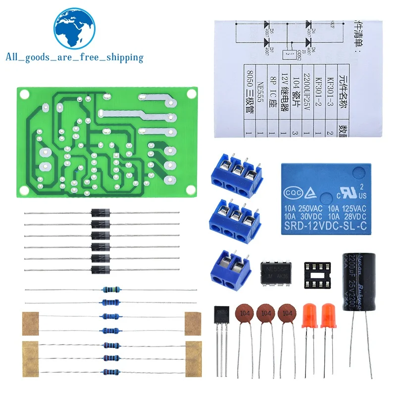 NE555 Water Level Switch Controller Kit Water Level Sensor Automatic Pumping Module DIY Student Electronic Principles Training water level switch liquid level sensor