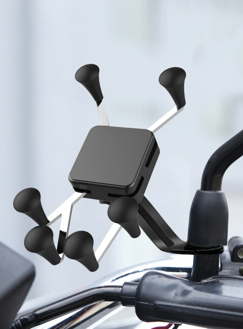 car vent phone holder Univerola Motorcycle Phone Mount Cell Smartphone Holder for Rearview Mirror with 360 Rotate Holder for GPS Motorcycle Support flexible phone holder