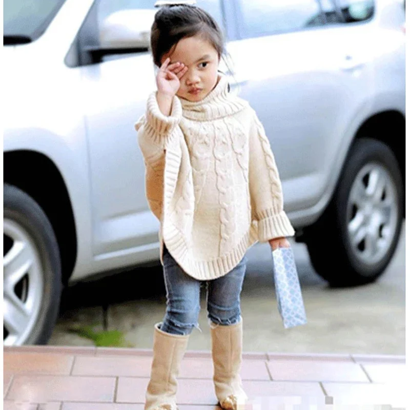 Новые модные свитера для маленьких девочек детский плащ детский хлопковый свитер пальто принцессы пальто с хомутом LZ453