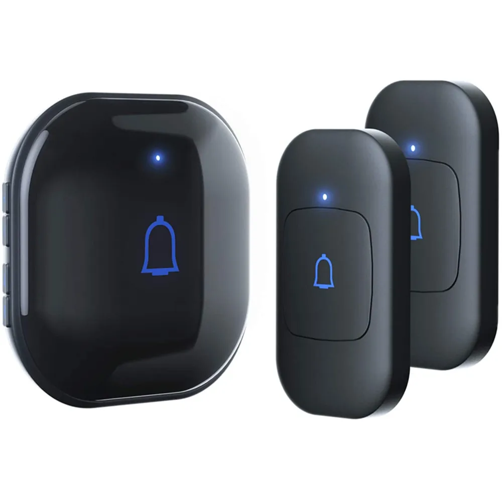 

Classroom Doorbell Wireless Door Bell 1000ft Home Doorbell Chime Kit Waterproof Button with 56 Chimes LED Flash Plug in Receiver