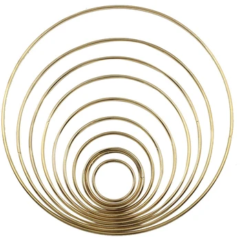 

1pack/lot Gold Color 35-190mm Big Dream Catcher Circle Ring Craft Metal Rings For Dream Catchers Hoops Hanging DIY Connectors