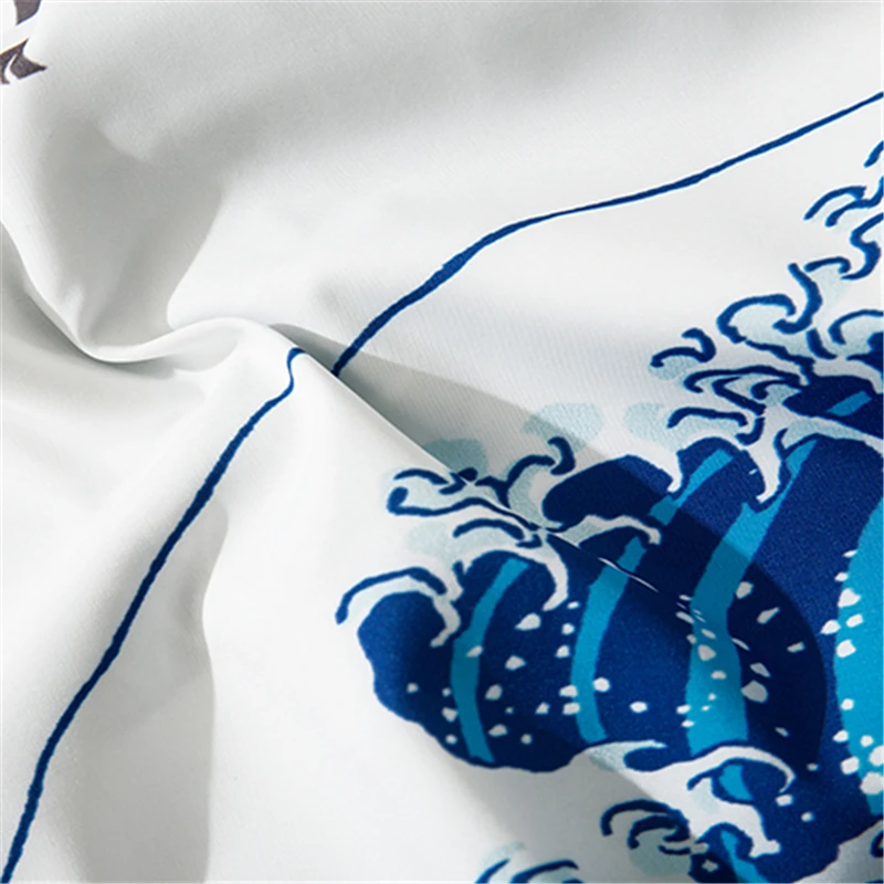 Japanese Kimono Pants Vintage Bloom Harajuku Waves Print Casual Trousers Women Men Traditional Asian Clothing
