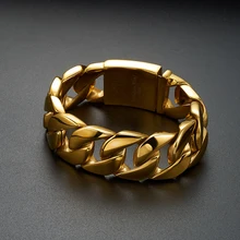 26 мм 316L браслет из нержавеющей стали кубинский Браслет Огромный тяжелый Серебристая цепь Оптовые ювелирные изделия мужской браслет для мальчиков