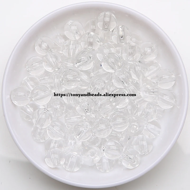 SmoothClearRoundAcrylicSpacerBeads681012MMPickSizeFor