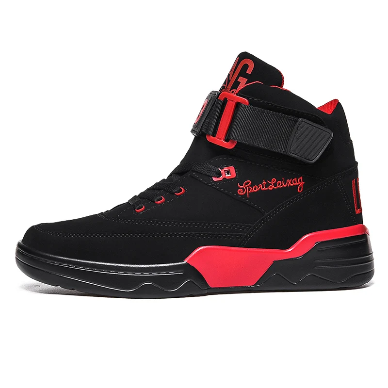 Пара кроссовок, высокие мужские баскетбольные кроссовки, светильник амортизирующие кроссовки для баскетбола, кроссовки Jordan, обувь для улицы, мужские кроссовки - Цвет: Bl-red