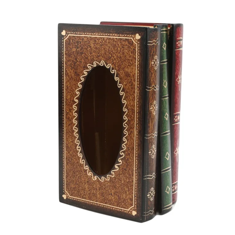 Ретро стиль книга коробка ткани Роскошная шкатулка Европа прямоугольник салфетки бумажный держатель кольцо коробка для хранения салфеток
