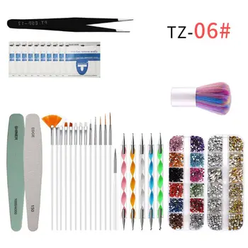 

Nail Cleaning Dust Brush Dotting Paintting Pen Mixed Type Manicure Care Tool Set Q1QD