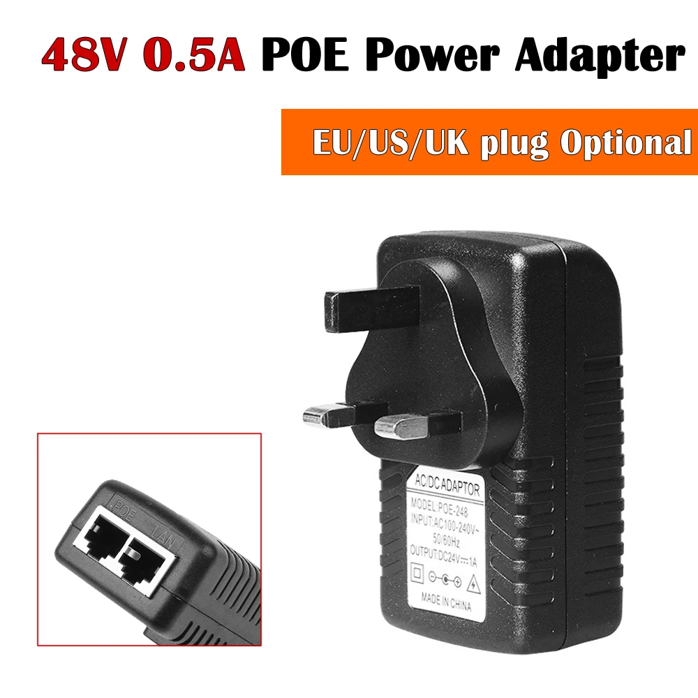 DC 48V 0.5A 24W Poe инжектор Мощность Over Ethernet-адаптер для IP Камера Wifi POE стены поставить
