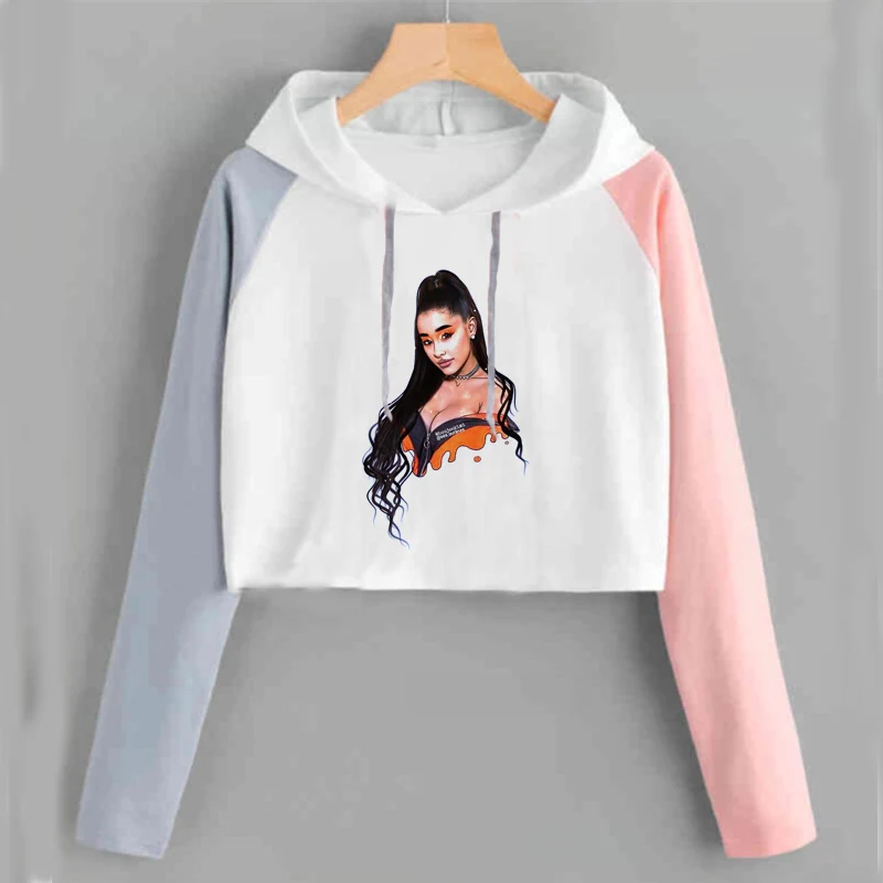 Ariana Grande Merch Thank U Next футболка женская розовая обрезная футболка подсластитель Тур нет слез слева плакать кольца семь футболка - Цвет: 23