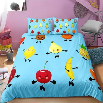 

Apple Comforter Cover Set with Pillowcase Summer Fruit Bed Linen Set 2/3Pcs Kids Home Bedding Set Full Queen King Double Twin