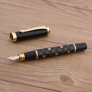 

Jinhao 500 Metal Fountain Pen Golden Chessboard 0.7mm Nib Ink Pens Stationery Office School Supplies Writing