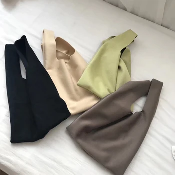 

Winter New Worsted Women Waistcoat Handbags Female Shopping Bag Woolen Ladies Shoulder Bag Youth Middle Tote Bags Whole Sale