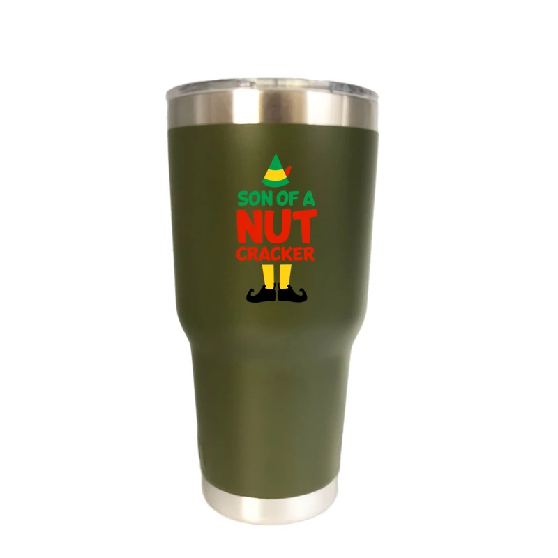 30 oz green Рождественская 30 унций тумблер дорожная Автомобильная кружка с двойными стенками Изолированная вакуумная фляжка из нержавеющей стали Термос водяное бутылочное пиво кофейная чашка - Цвет: 30 oz green