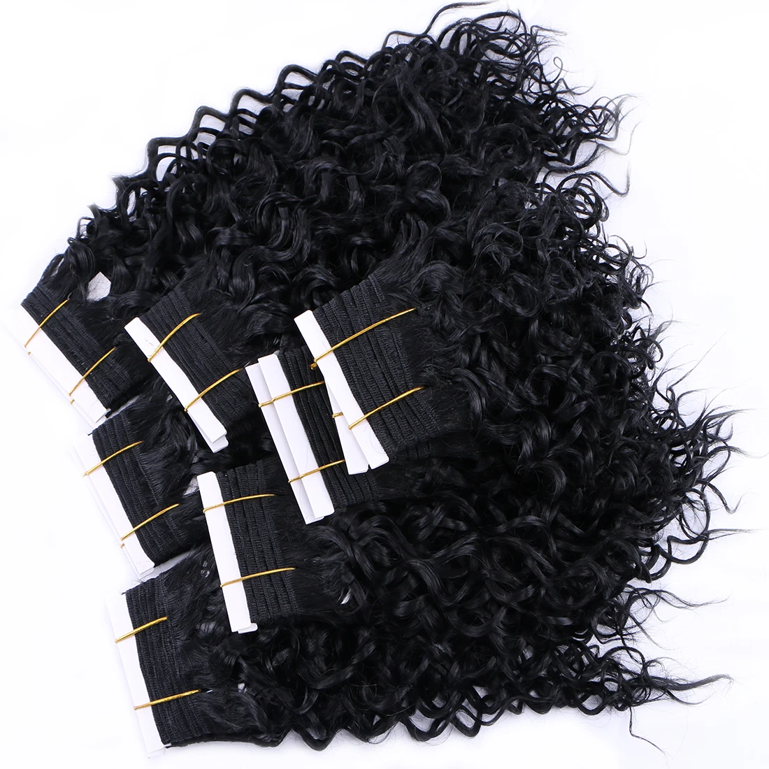 100 г 1 комплект вьющиеся переплетения синтетические волосы 8-20 дюймов Черная вода пучки волнистых волос Tissage волос продукт
